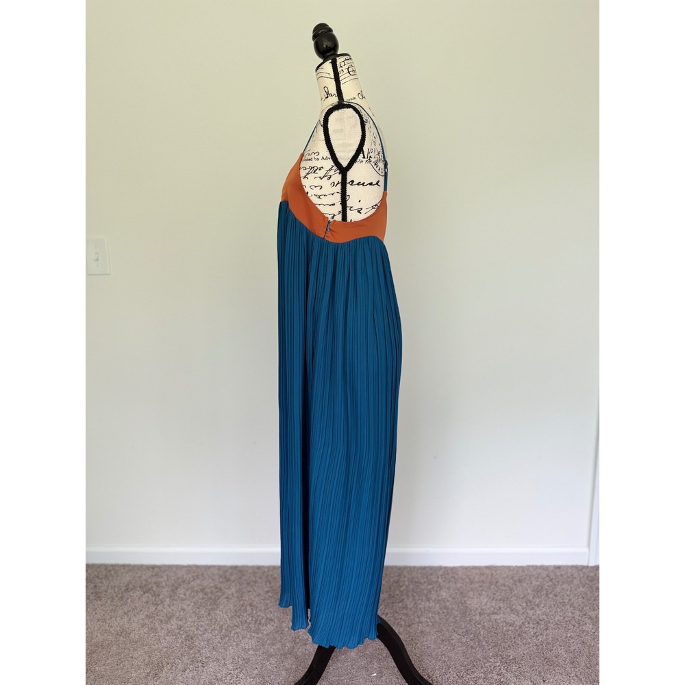 Nasty Gal Collection Plisse Wide Leg Jumpsuit Teal Orange Two Tone Size 4‎ - Picture 9 of 16